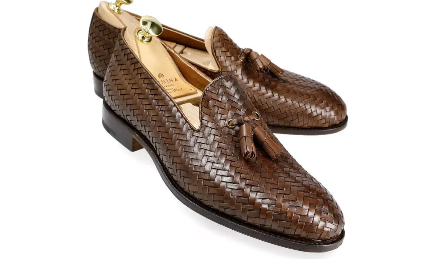 buty ze skóry plecionej